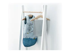 Estendal para roupa de criança HOOKI de madeira Branco e Faia 50 x 30 x 130 cm