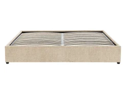Estrado com arrumação king size 180 x 200 cm em tecido texturizado Bege - FIRMEO da YSMÉE