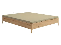 Estrado com baú 160 x 200 cm queen size Natural claro - Com pés - VEONA de Ysmée