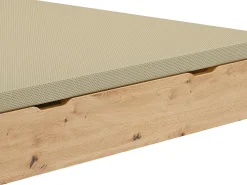 Estrado com baú 160 x 200 cm queen size Natural claro - Com pés - VEONA de Ysmée