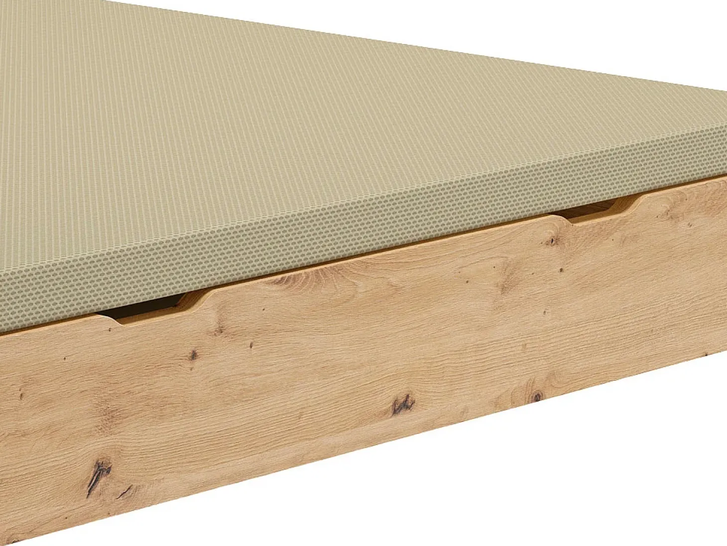 Estrado com baú 160 x 200 cm queen size Natural claro - Com pés - VEONA de Ysmée