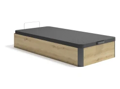 Estrado com compartimento 90 x 190 cm - Natural claro e preto - NAMOSI da YSMÉE