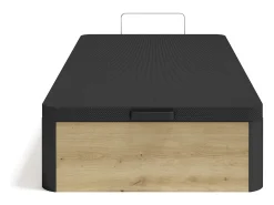 Estrado com compartimento 90 x 190 cm - Natural claro e preto - NAMOSI da YSMÉE