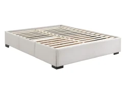 Estrado com gavetas 160 x 200 cm queen size tecido Bege - Com pés - KOLANE de YSMÉE