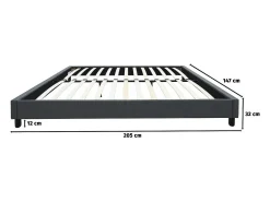 Estrado de cama "Andy" - 140 x 190cm - Cinza antracite