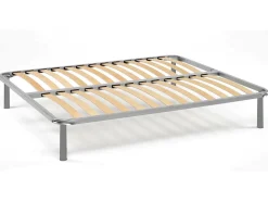Estrado de cama de casal Dabati, estrado de ripas ortopédico, 100% Fabricado na Itália, 120x190h31 cm