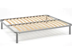 Estrado de cama duplo Malvina, Base ortopédica em contraplacado de bétula com 13 ripas, 100% Fabricado em Itália, 140x190h 34 cm