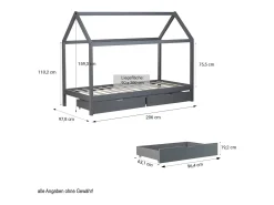 Estrado de cama 90x200 cm cinza
