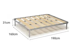 Estrado de casal Anagaia, estrado ortopédico com ripas largas, 100% Fabricado em Itália, 160x190h31 cm