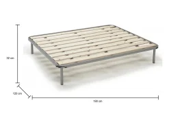 Estrado de casal Dabaun, estrado ortopédico com ripas aplainadas, 100% Fabricado na Itália, 120x190h31 cm