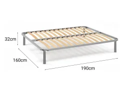 Estrado de casal Dgrasso, estrado de ripas ortopédico, 100% Fabricado na Itália, 160x190h 31 cm