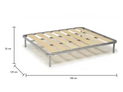 Estrado de casal Mariagiulia, estrado ortopédico com ripas largas, 100% Fabricado na Itália, 120x190h 31 cm