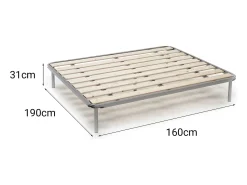 Estrado de casal Marialaura, estrado ortopédico com ripas aplainadas, 100% Fabricado na Itália, 160x190h 31 cm