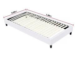 Estrado de ripas estofado - 90 x 190 cm - 20 ripas - Branco