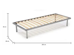 Estrado de solteiro Mareta, Base ortopédica em contraplacado de bétula com 14 ripas, 100% Fabricado em Itália, 80x200h 34 cm