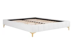 Estrado decorativo estofado 160x200 cm tecido bouclé e pés dourados - SHEN da YSMÉE