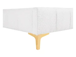 Estrado decorativo estofado 160x200 cm tecido bouclé e pés dourados - SHEN da YSMÉE