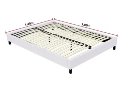 Estrado estofado de ripas - 140 x 190 cm - 20 ripas - Branco