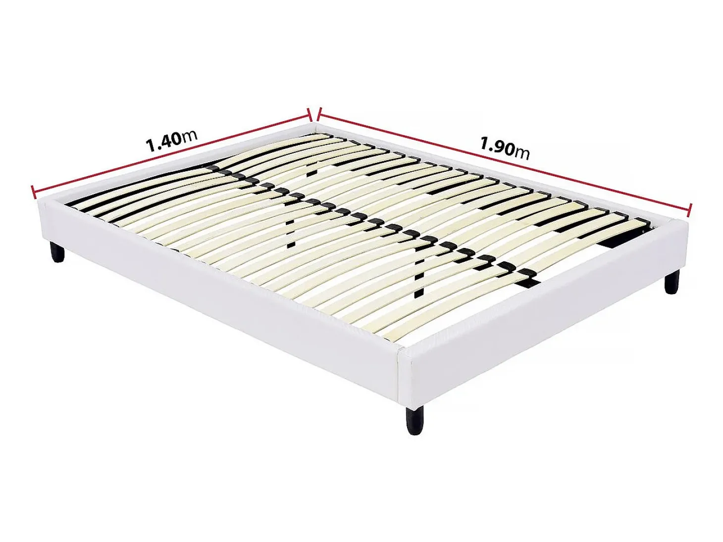 Estrado estofado de ripas - 140 x 190 cm - 20 ripas - Branco