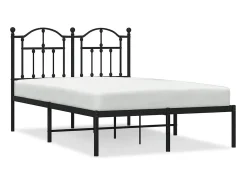 Estrutura de cama com cabeceira 120x200 cm metal preto