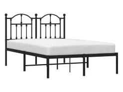 Estrutura de cama com cabeceira 120x200 cm metal preto