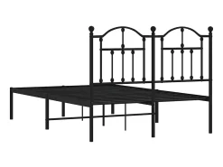 Estrutura de cama com cabeceira 120x200 cm metal preto