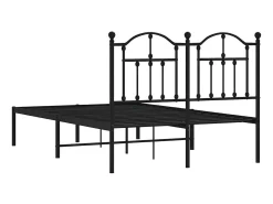 Estrutura de cama com cabeceira 120x200 cm metal preto