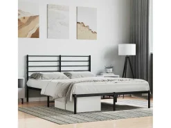 Estrutura de cama com cabeceira 120x200 cm metal preto