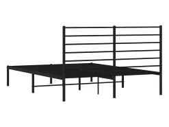 Estrutura de cama com cabeceira 120x200 cm metal preto