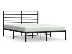 Estrutura de cama com cabeceira 140x200 cm metal preto