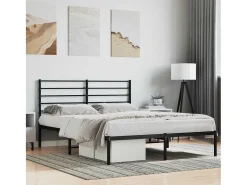 Estrutura de cama com cabeceira 140x200 cm metal preto