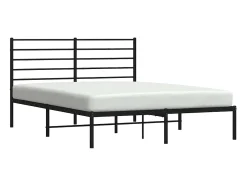 Estrutura de cama com cabeceira 140x200 cm metal preto