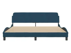 Estrutura de cama com cabeceira Dover 180x200 cm veludo azul