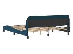 Estrutura de cama com cabeceira Dover 180x200 cm veludo azul