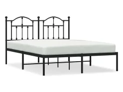 Estrutura de cama com cabeceira 140x190 cm metal preto