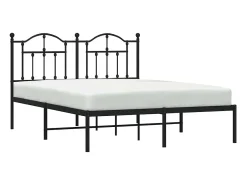 Estrutura de cama com cabeceira 140x190 cm metal preto