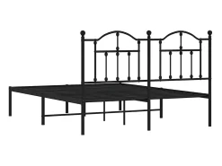 Estrutura de cama com cabeceira 140x190 cm metal preto