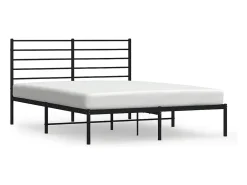 Estrutura de cama com cabeceira 140x190 cm metal preto