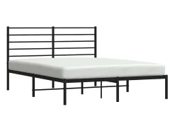 Estrutura de cama com cabeceira 140x190 cm metal preto
