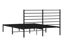 Estrutura de cama com cabeceira 140x190 cm metal preto