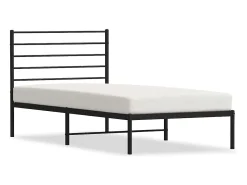 Estrutura de cama com cabeceira 90x190 cm metal preto