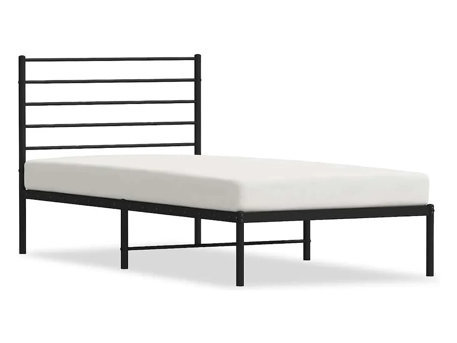 Estrutura de cama com cabeceira 90x190 cm metal preto