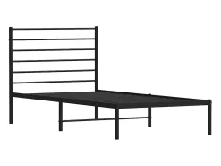 Estrutura de cama com cabeceira 90x190 cm metal preto