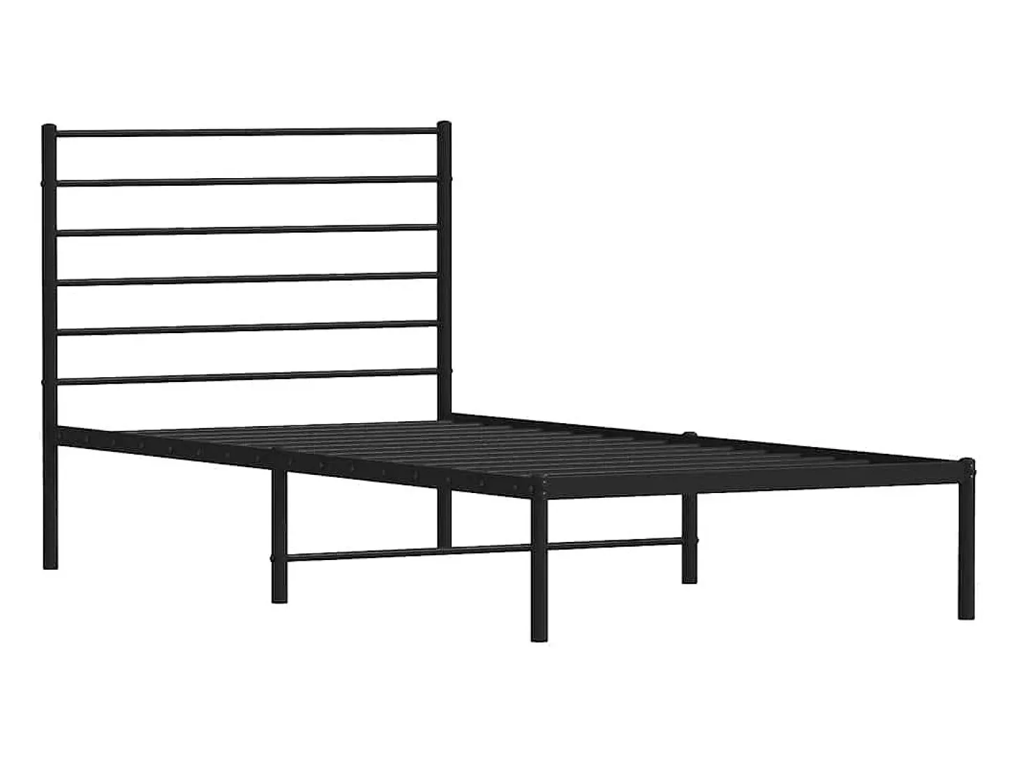 Estrutura de cama com cabeceira 90x190 cm metal preto