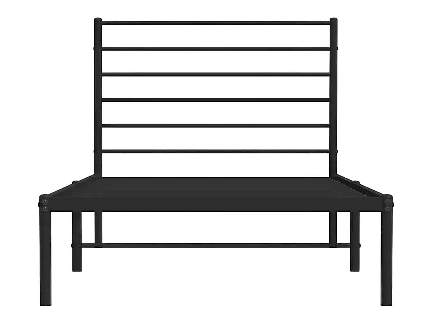 Estrutura de cama com cabeceira 90x190 cm metal preto