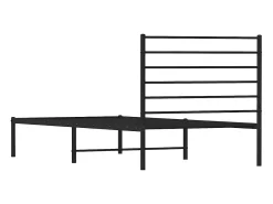 Estrutura de cama com cabeceira 90x190 cm metal preto