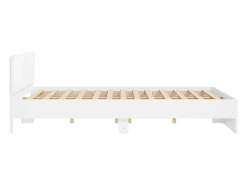 Estrutura de cama com cabeceira 160x200 cm branco
