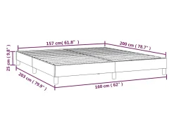 Estrutura de cama com molas 160x200 cm veludo preto