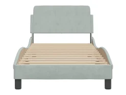 Estrutura de cama Dover 90x190 cm veludo cinzento-claro