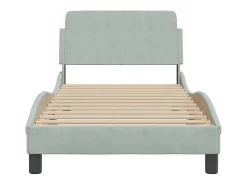 Estrutura de cama Dover 90x190 cm veludo cinzento-claro